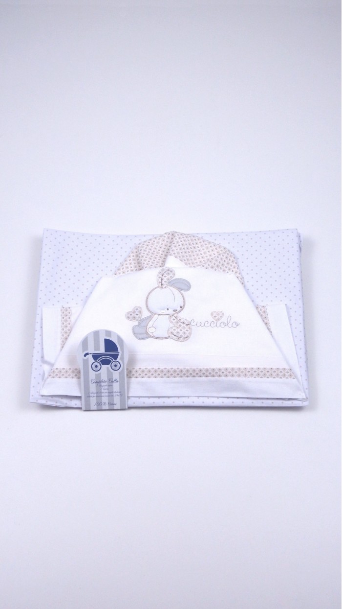 Fupies Set lenzuola culla o carrozzina per maschietto personalizzato con nome e orsetto il principe, Rosa, Lettino – culla 120x180 cm