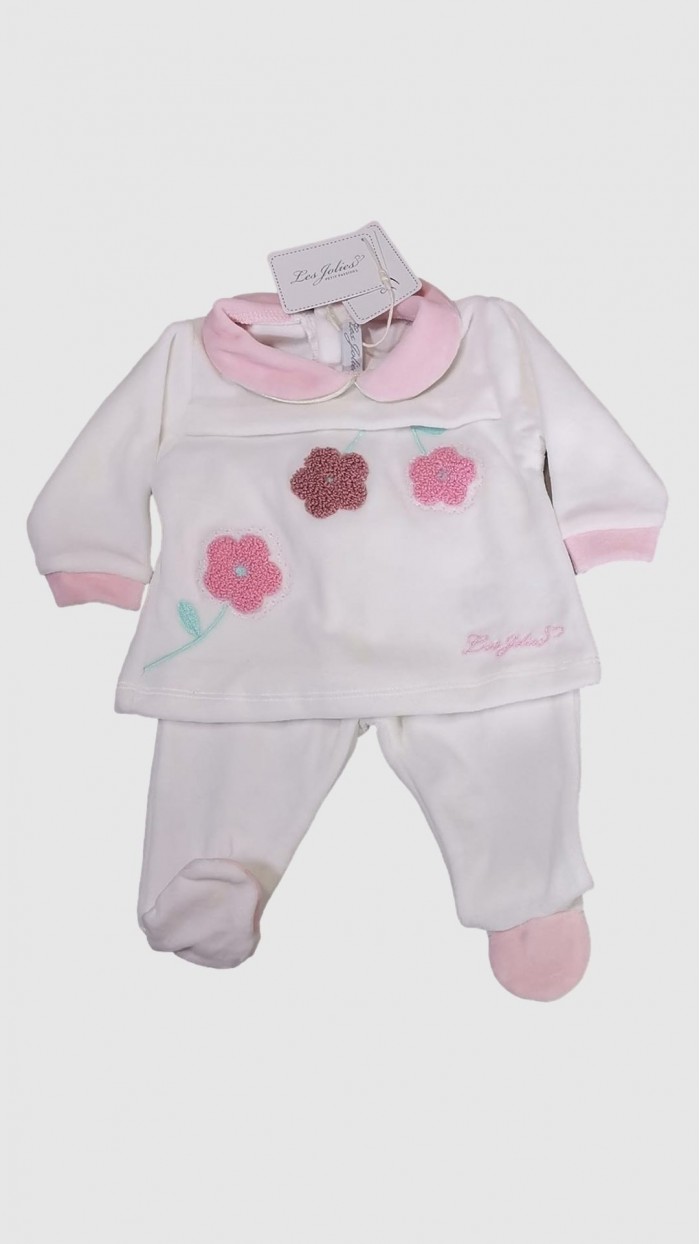 Les Jolies Baby Girl Newborn Bodysuit Made of Cotton Chenille Bolle