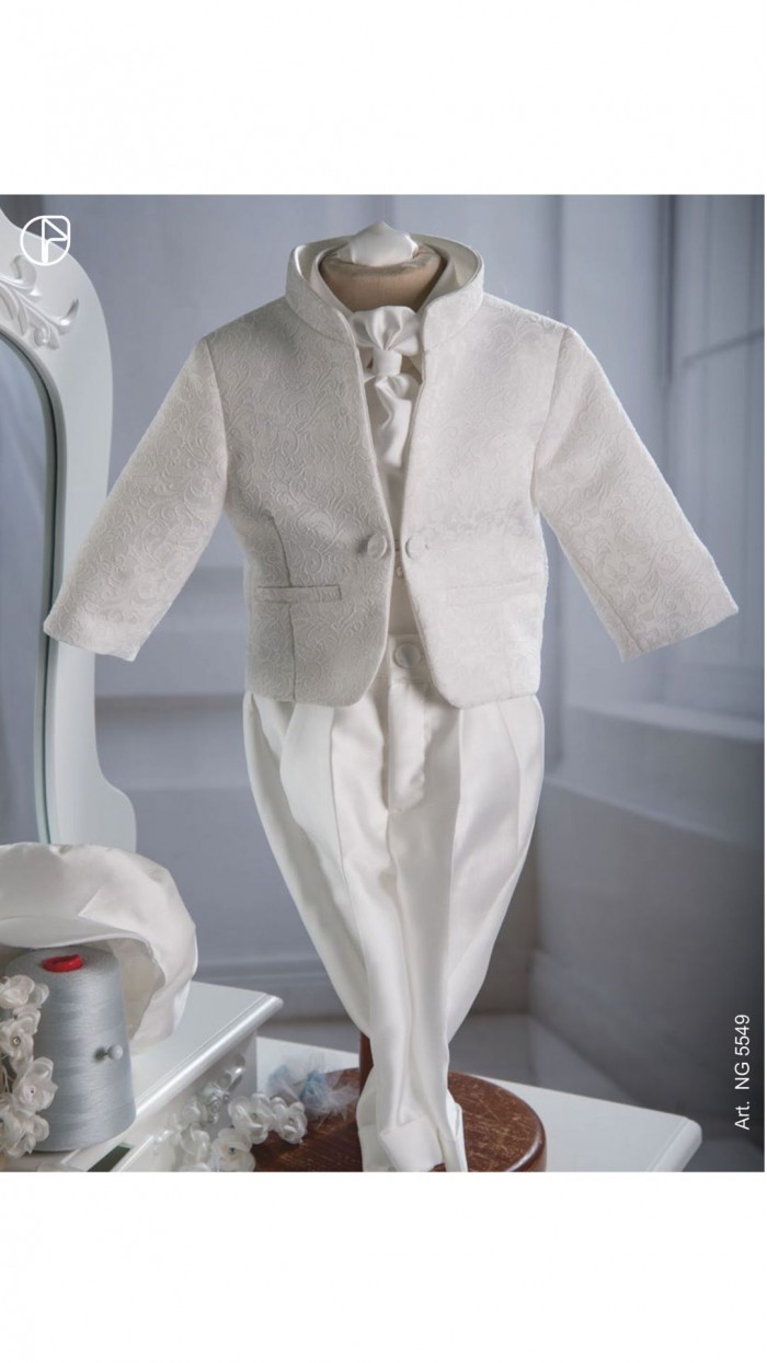 Set Abiti Formale Bambino Per Matrimonio E Battesimo | 5 Pezzi (Blazer, Gilet, Camicia, Pantaloni, Papillon) | In Morbido Cotone | Taglie Per Ragazzi